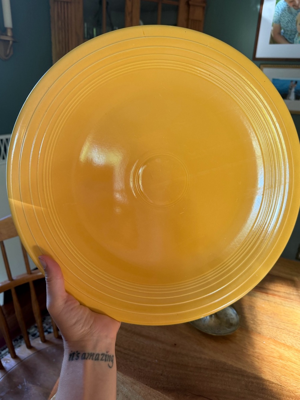 Vintage Yellow 14” Fiestaware Plate